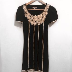 SALE 🌹Papillion Black Ivory Floral Lace Dress-